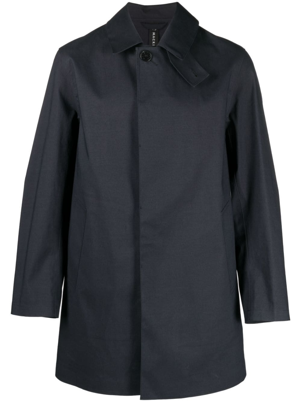 Mackintosh Single-breasted Cotton Coat In Blue
