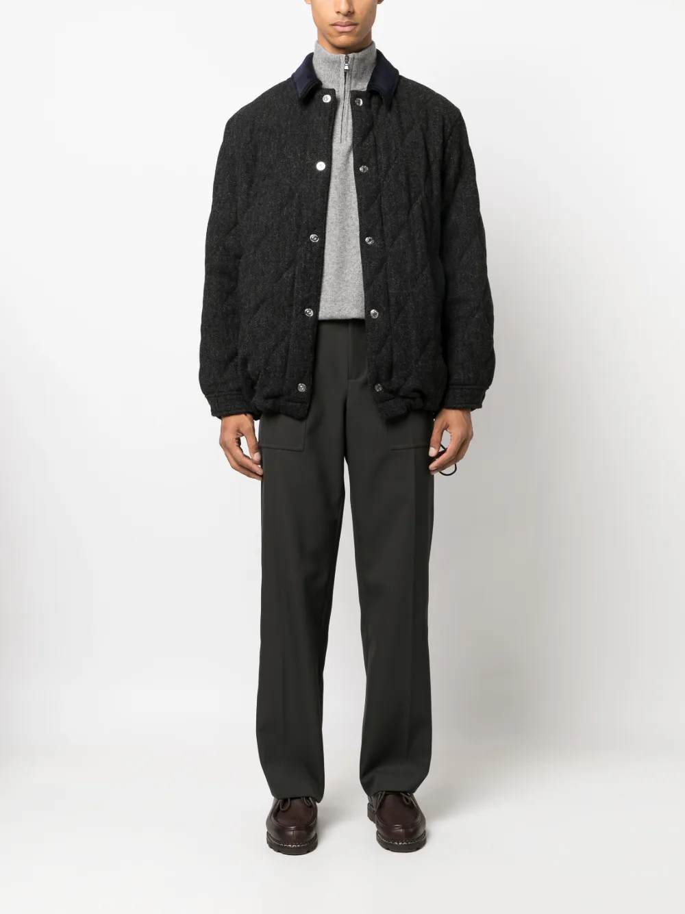 Mackintosh Jas met visgraatpatroon - Grijs