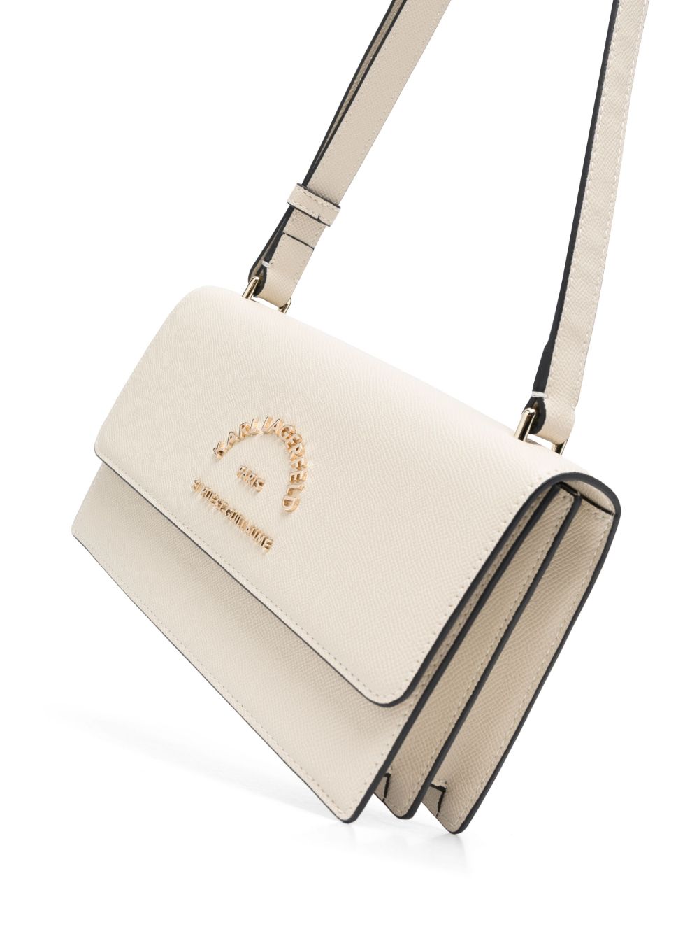 Shop Karl Lagerfeld Rsg Logo-plaque Faux-leather Shoulder Strap In Neutrals