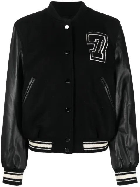 Karl Lagerfeld logo-patch varsity jacket