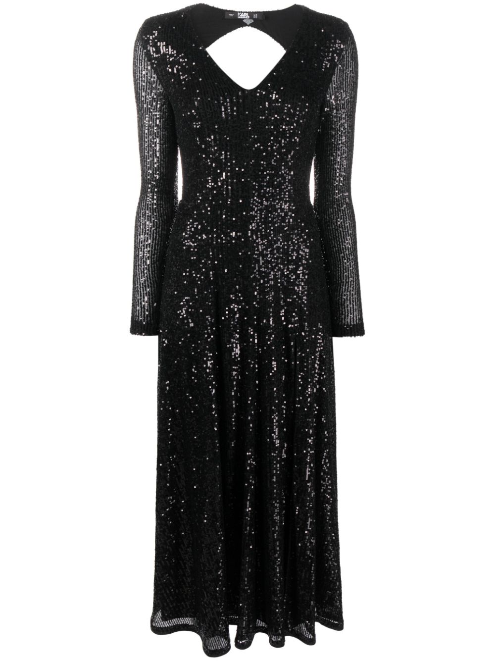 Karl Lagerfeld Sequin-embellished Maxi Dress In Black