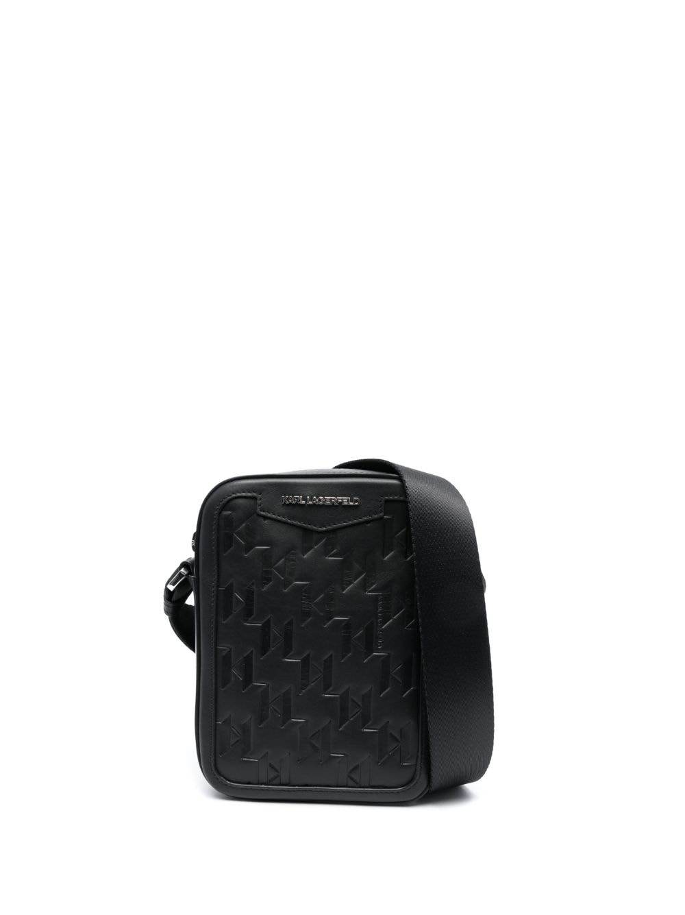Karl Lagerfeld K/loom Leather Crossbody Bag In Black