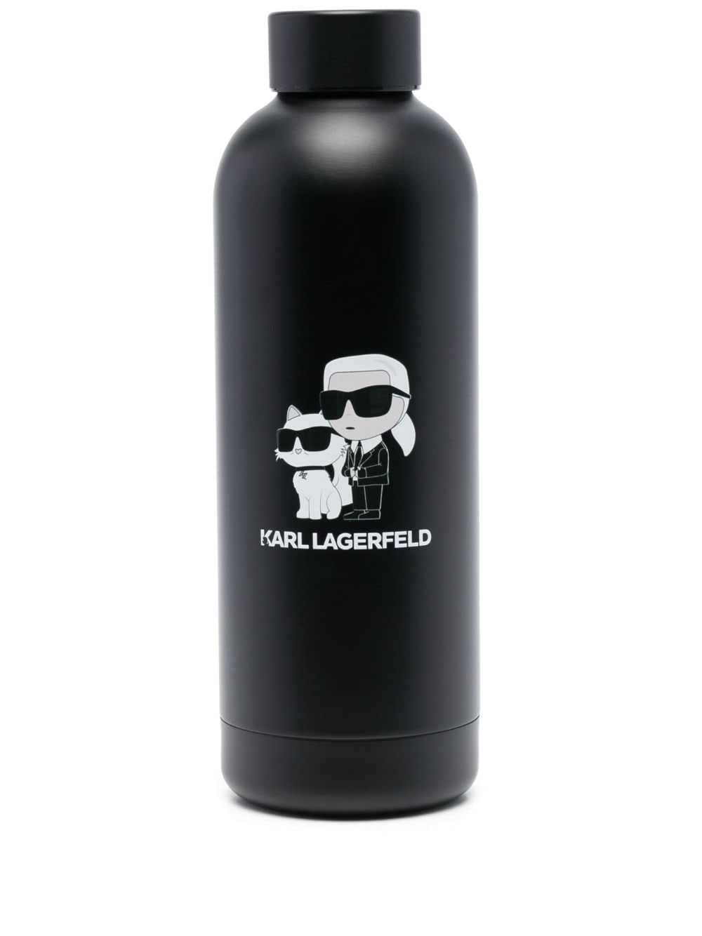 Karl Lagerfeld K/ikonik 2.0 Logo-print Water Bottle In Black