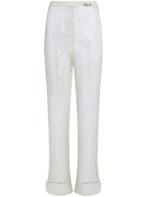 Karl Lagerfeld sequinned mesh trousers