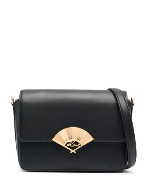 Karl Lagerfeld Signature Fan leather crossbody bag WOMEN