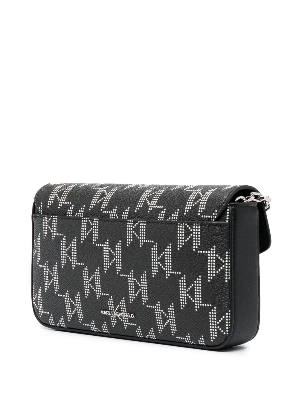 Shop Karl Lagerfeld Ikon Monogram Cross Body Bag In Black