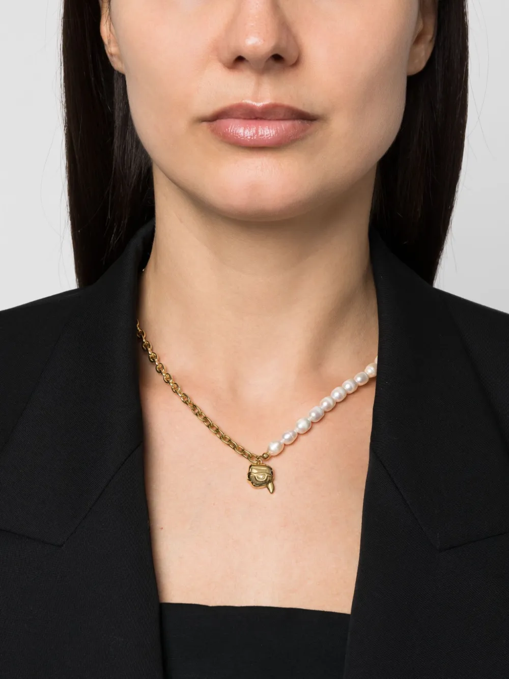 Karl Lagerfeld Halsketting met Ikonik Karl hanger - Goud