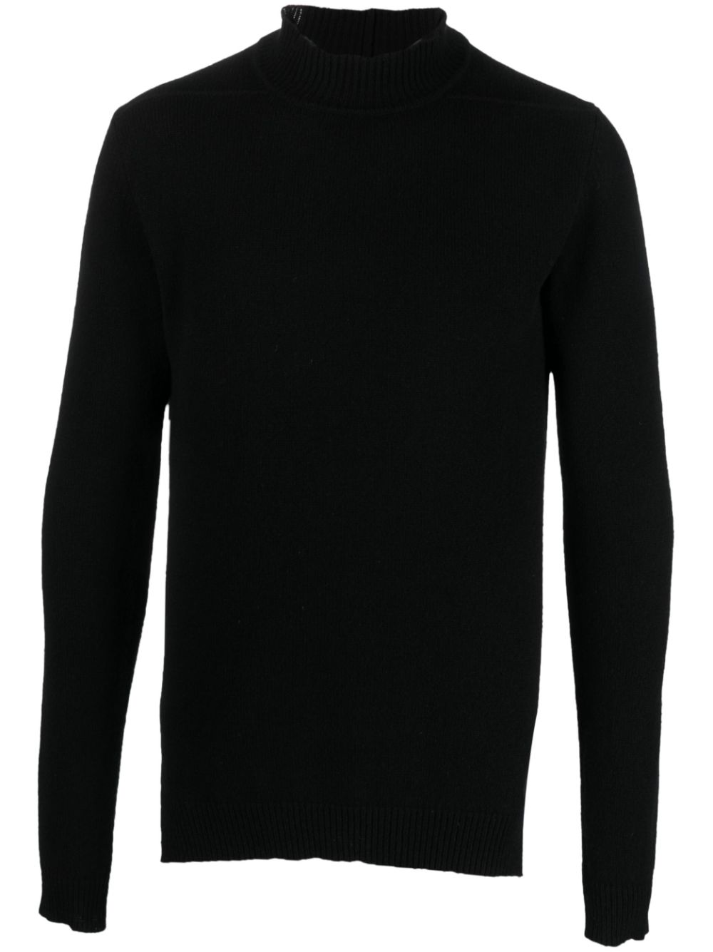 Shop Rick Owens Funnel-neck Recycled-cashmere Jumper In Black