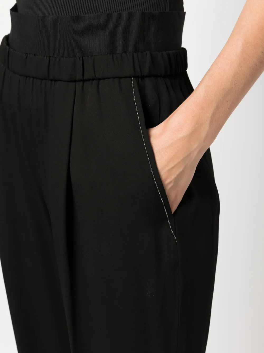 Icon Stripe knitted pleated miniskirt