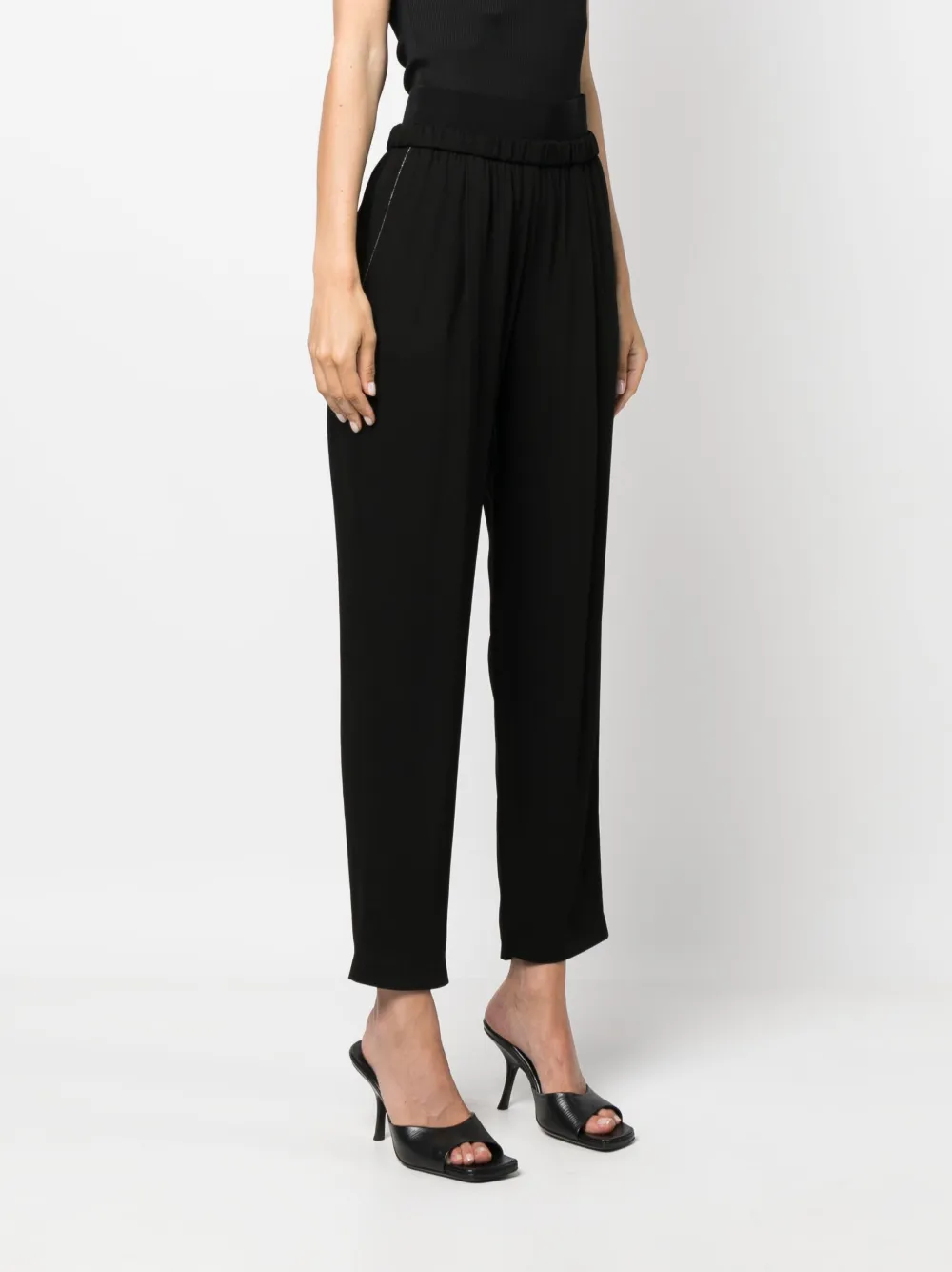 Icon Stripe knitted pleated miniskirt