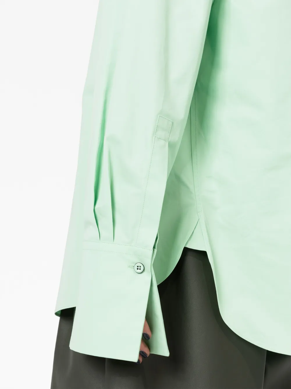 Shop Jil Sander Long-sleeved Cotton Shirt In Green