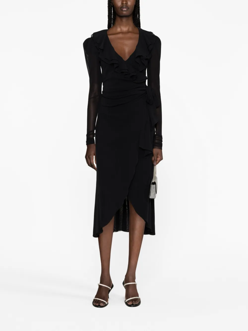 Philosophy Di Lorenzo Serafini ruched-detail midi dress - Zwart