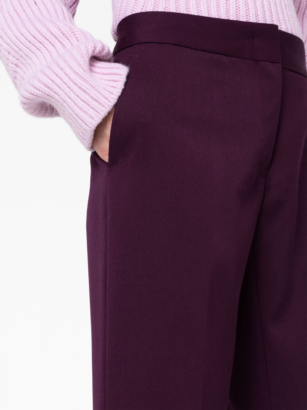 Shop Jil Sander Wool Flared Trousers In Purple