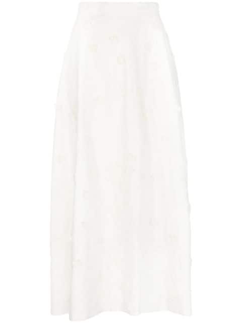Elie Saab embroidered cotton midi skirt 