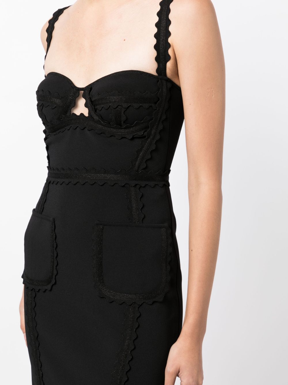 Elie Saab Mini-jurk met gewelfde afwerking Zwart