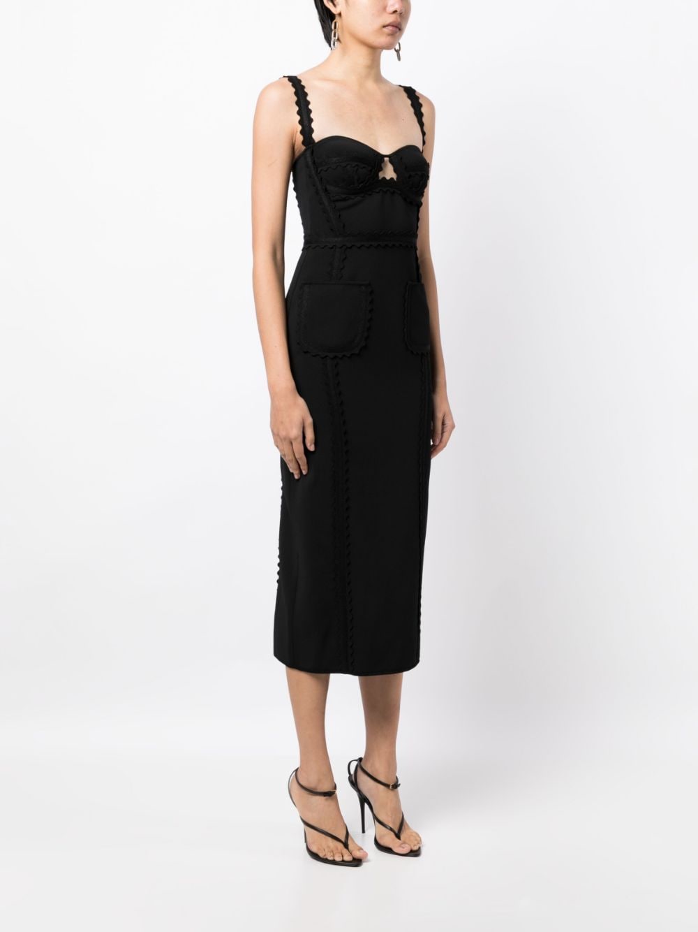Elie Saab Mini-jurk met gewelfde afwerking Zwart