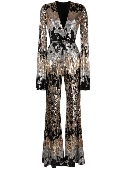 Elie Saab jumpsuit de tul bordado con lentejuelas 