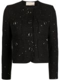 Elie Saab metallic-threading tweed jacket - Black