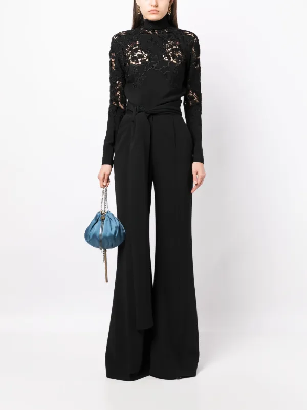 Elie Saab guipure lace high neck Jumpsuit Black FARFETCH SA