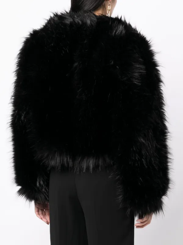 Elie Saab faux-fur Design long-sleeve Jacket Black FARFETCH JO