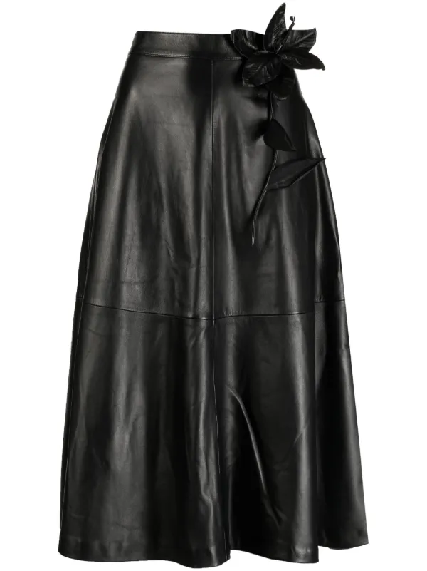 Embroidered leather skirt shop