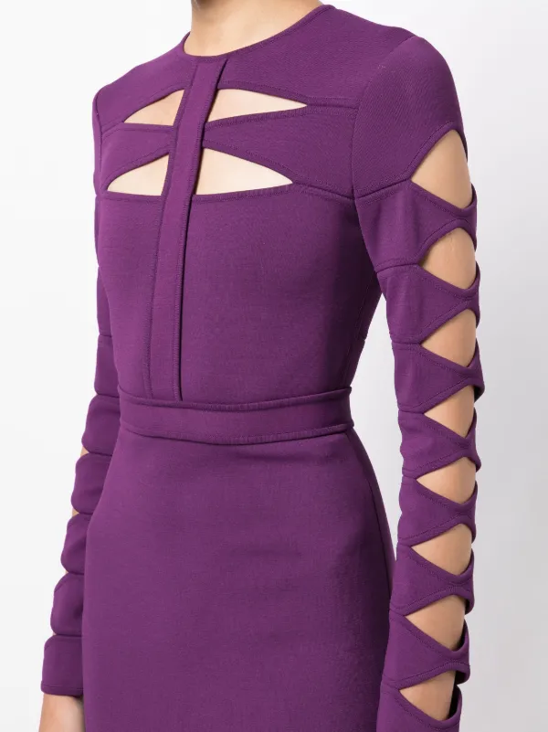 Elie Saab cut-out Knit Dress | Purple | FARFETCH Elie Saab cut-out Knit Dress | Purple | FARFETCH