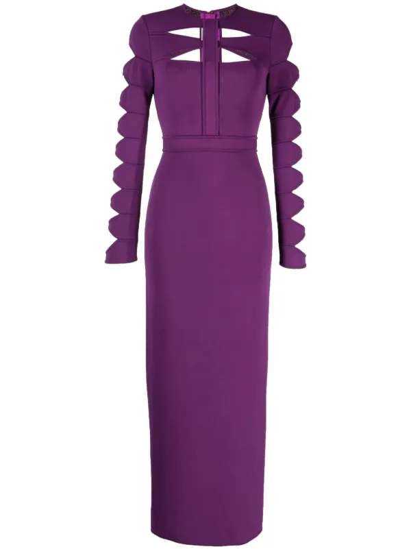 Elie Saab cut-out Knit Dress | Purple | FARFETCH