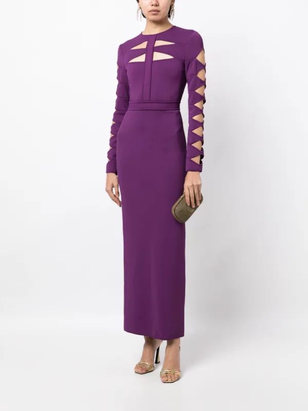 Elie Saab cut-out Knit Dress | Purple | FARFETCH