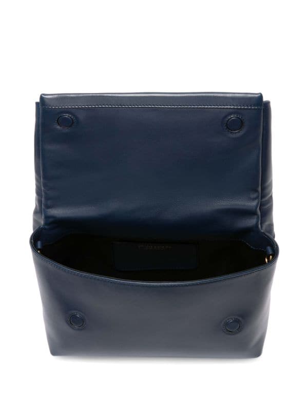 LARGE TWISTER - LEATHER TOP HANDLE BAG in black