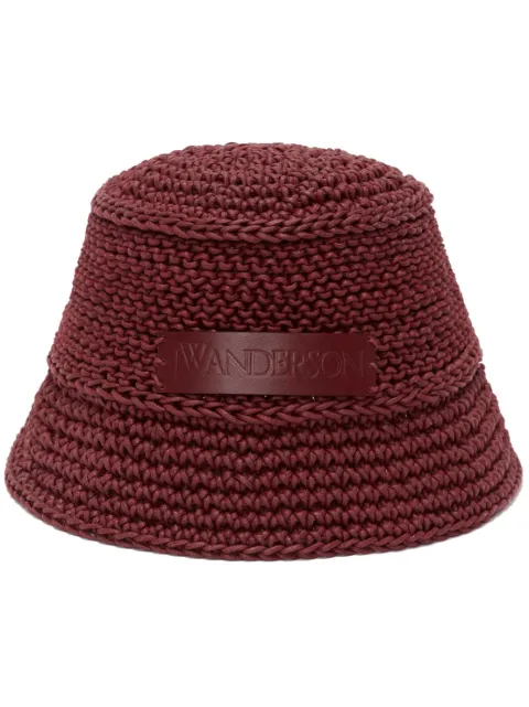 JW Anderson logo-patch knitted bucket hat