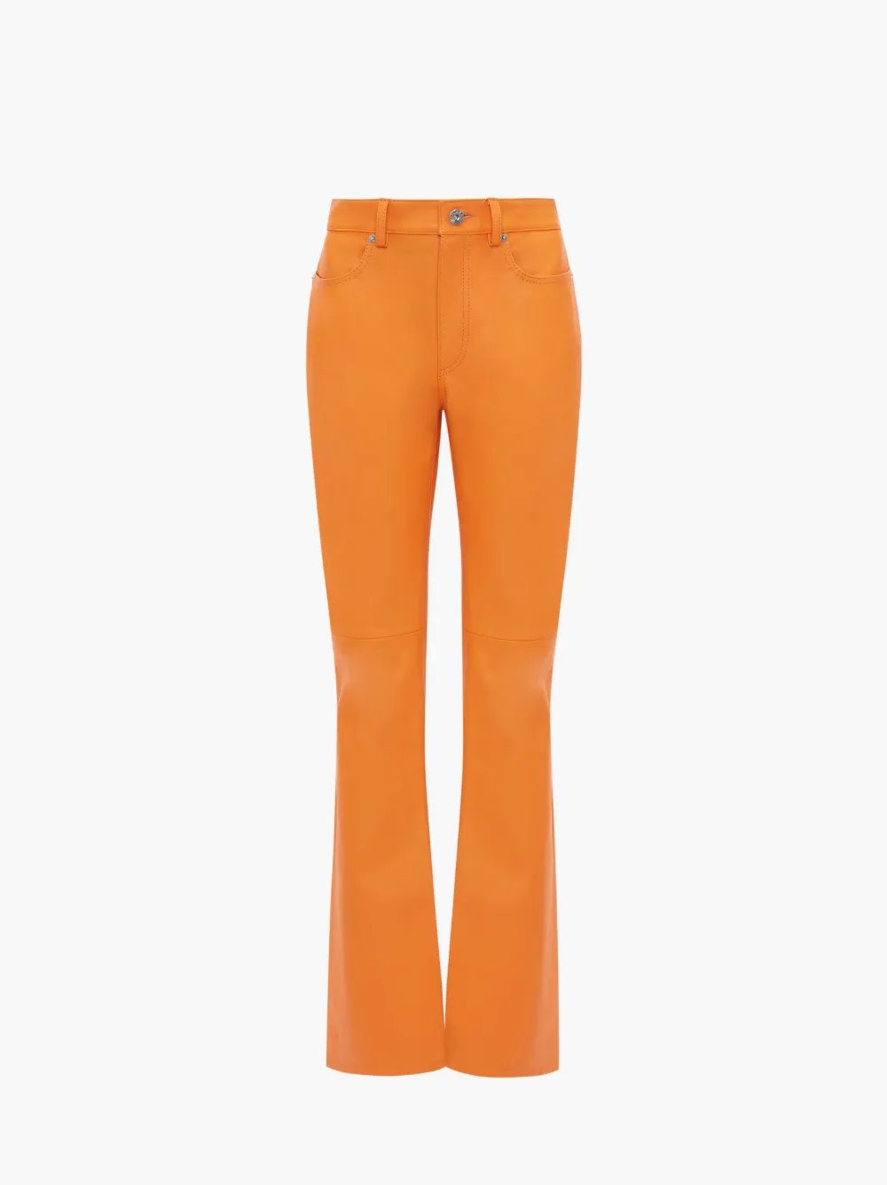 Jw Anderson Bootcut Leather Trousers In Orange
