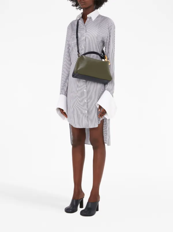 JW Anderson Striped Cotton Shirt Dress | White | FARFETCH