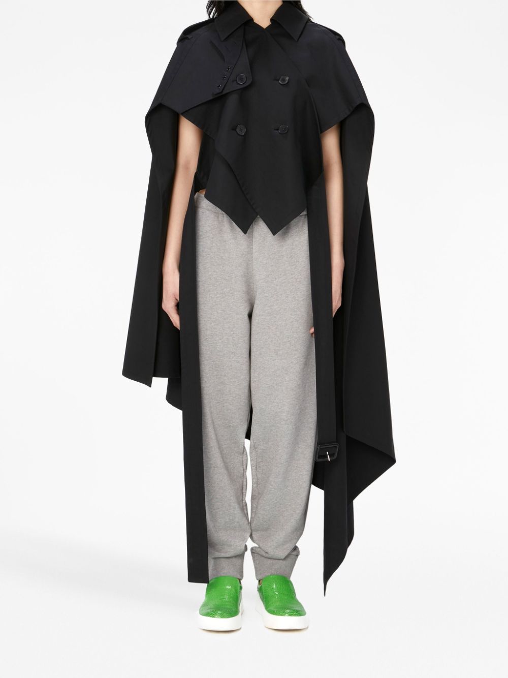 Shop Jw Anderson Double-breasted Trench Cape In Black
