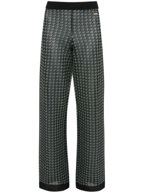 JW Anderson check-pattern logo-plaque trousers Women