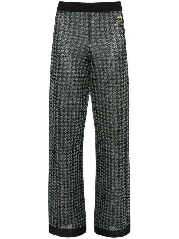 JW Anderson Check-pattern Logo-plaque Trousers in Black
