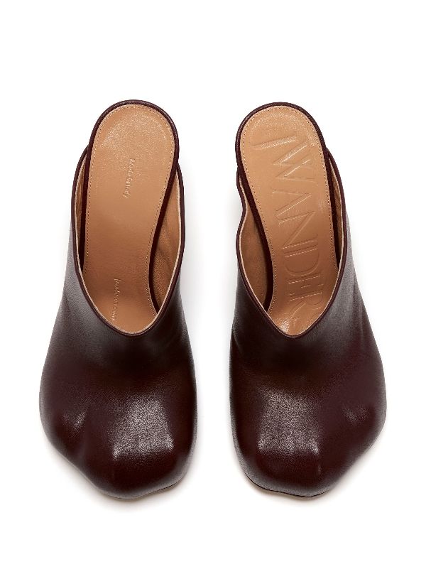 Leather closed toe online mules