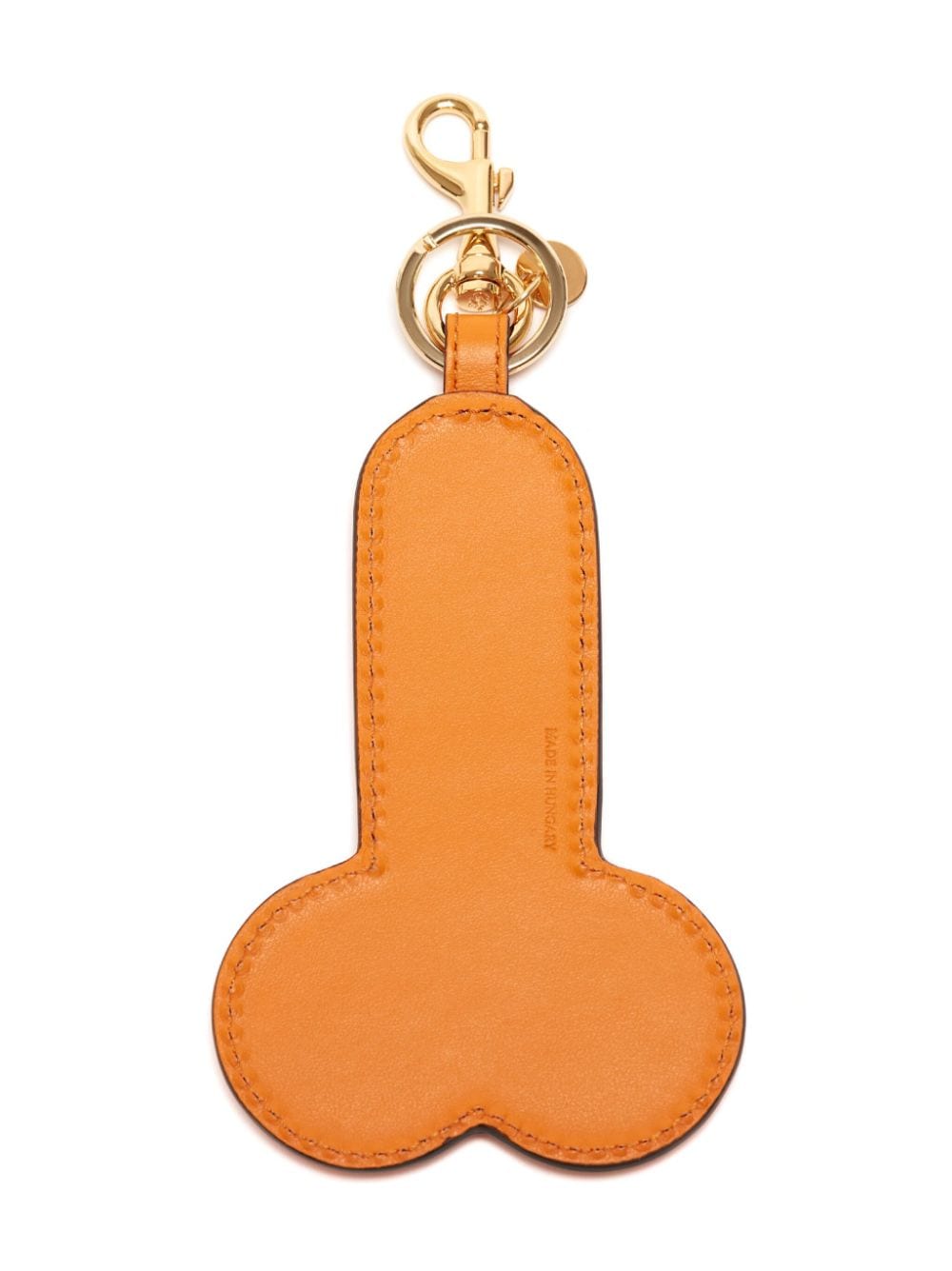 JW Anderson logo-embossed leather keyring - Beige