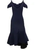 JW Anderson cold-shoulder ruffled dress - Blue