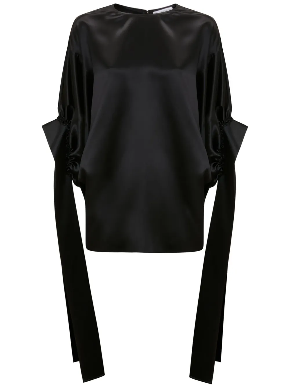 JW Anderson blouse plissée à fini satiné - Noir Top Merken Winkel