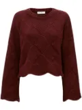 JW Anderson basket-weave cropped jumper - Red