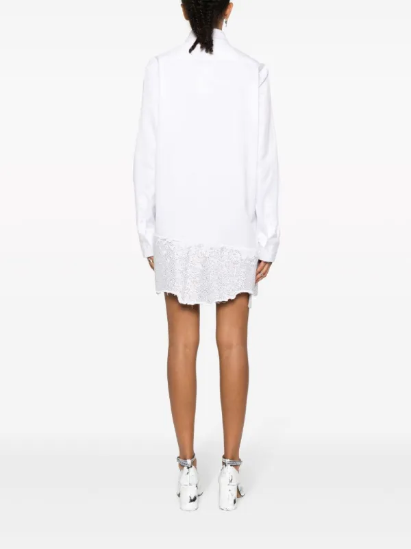 JW Anderson crystal-embellished Cotton Shirtdress | White