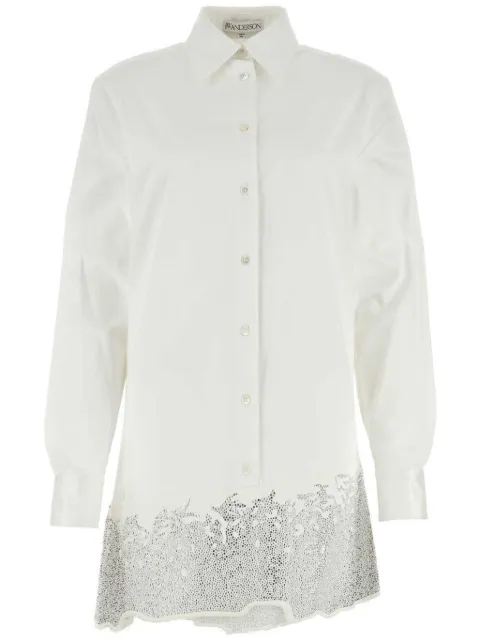 JW Anderson crystal-embellished cotton shirtdress