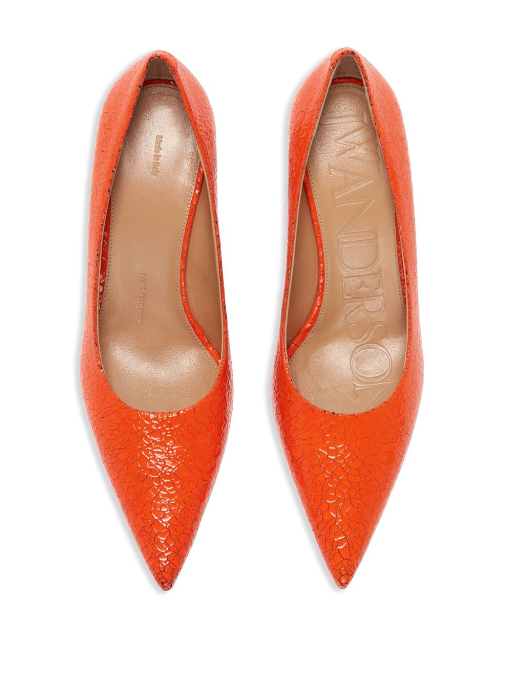 JW Anderson sculpted-heel leather pumps Orange