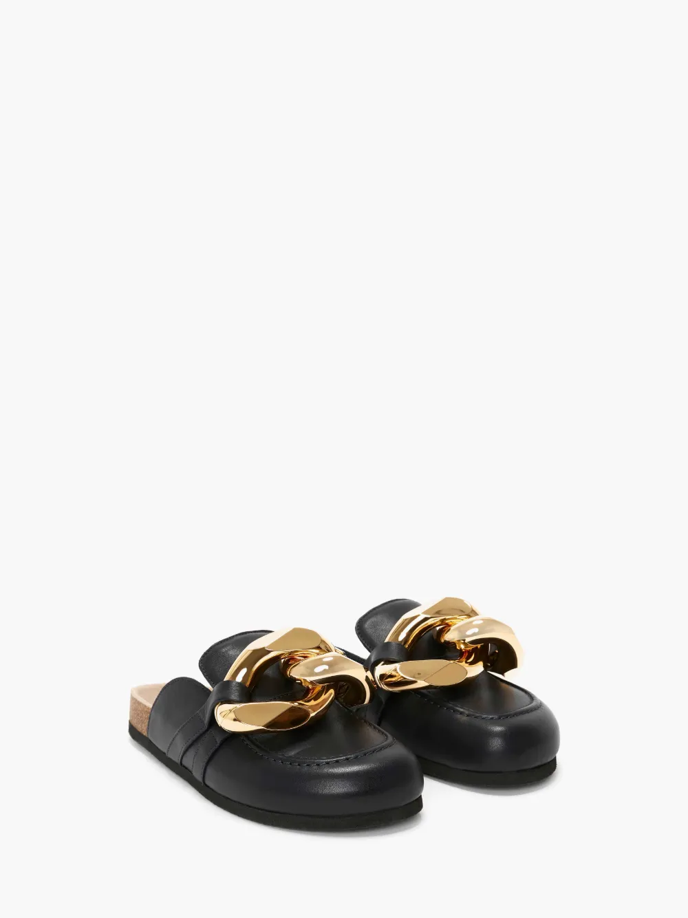 Shop Jw Anderson Chain Loafer Leather Mules In Blue