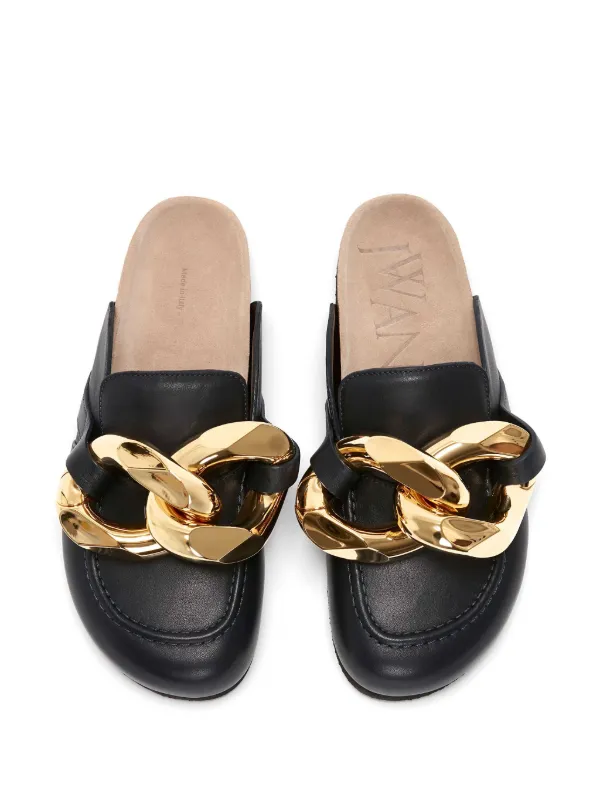 関送込【JW ANDERSON】チェーン レザー ミュール JW Anderson チェーン レザーミュール | ブルー | FARFETCH JP