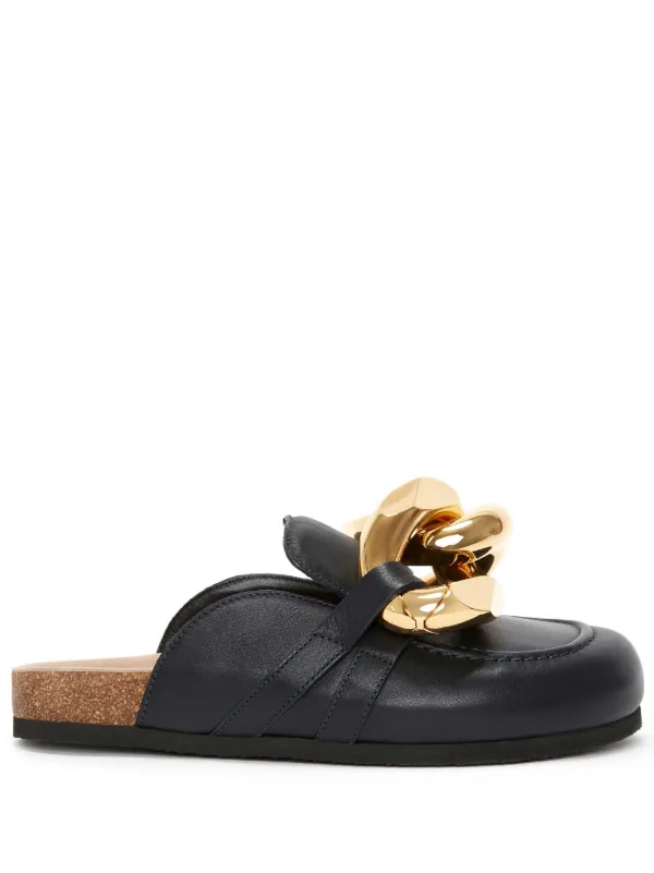 JW Anderson チェーン レザーミュール | ブルー | FARFETCH JP