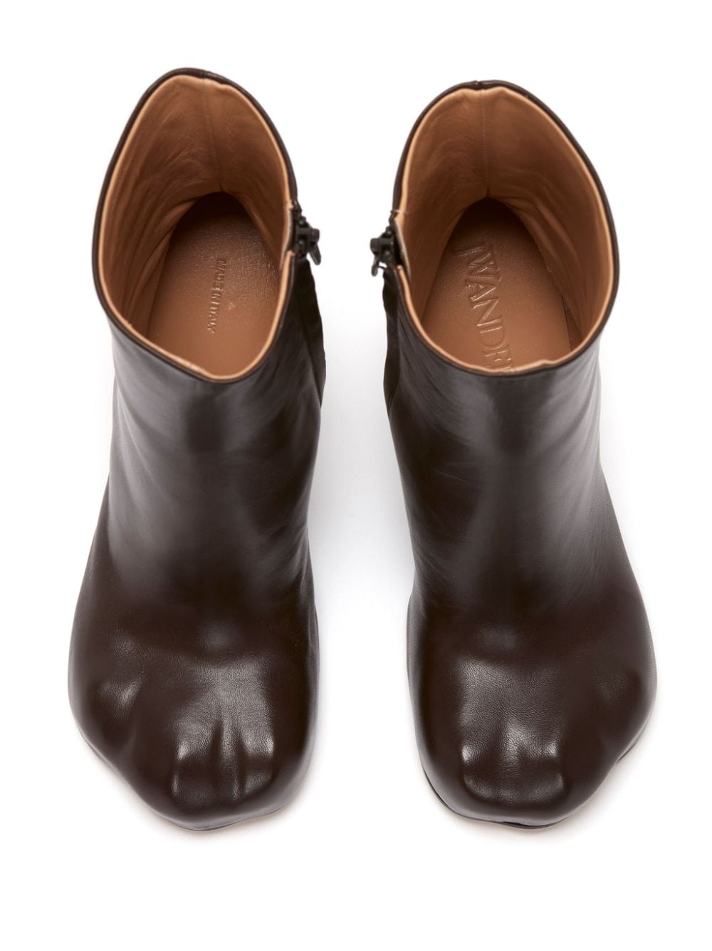 Shop Jw Anderson Paw Leather Ankle Boots In Brown