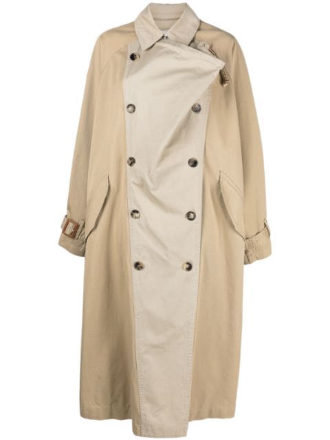 ISABEL MARANT Trench coat de algodão bicolor