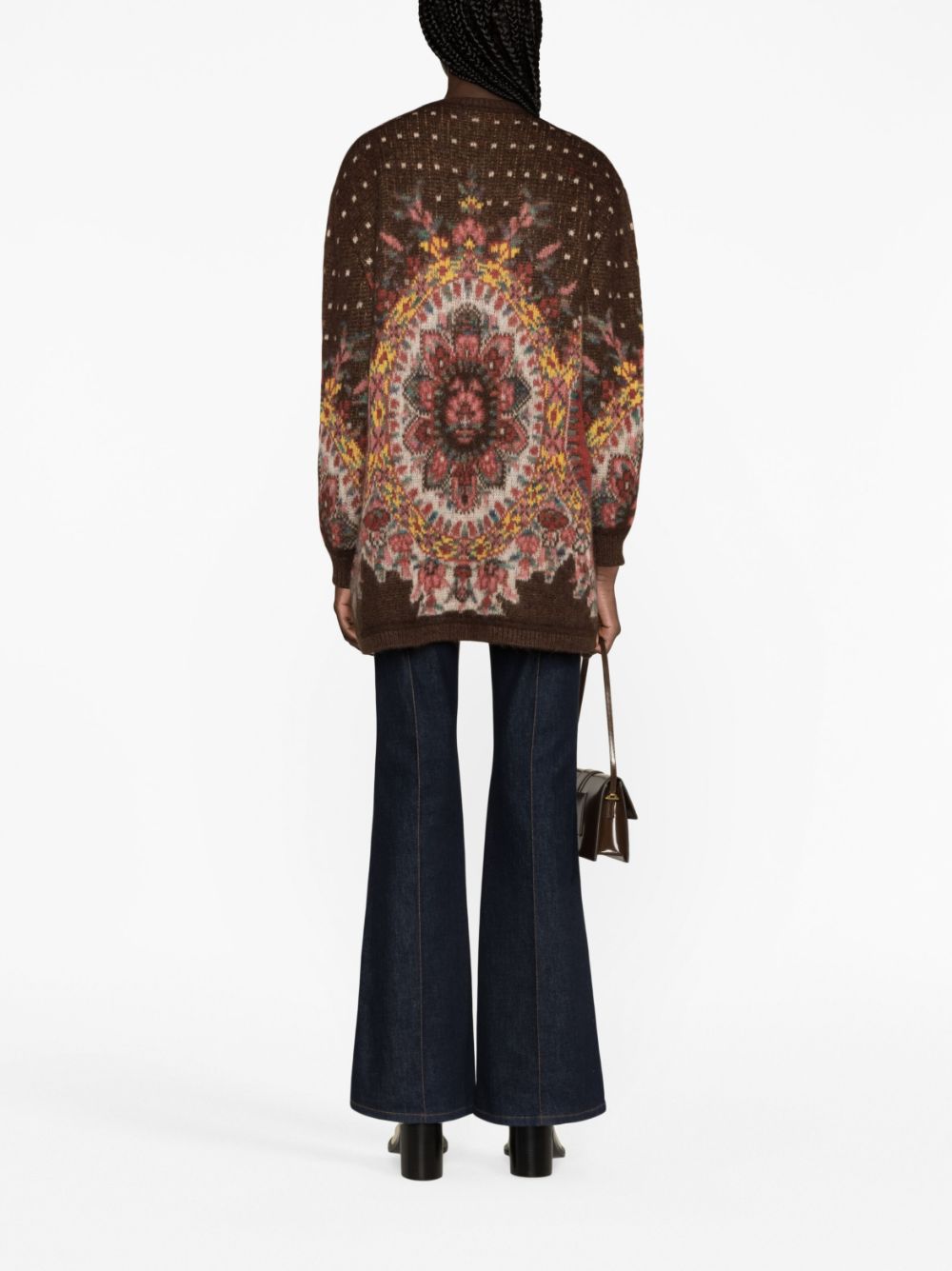 ETRO patterned-jacquard crew-neck cardigan Women