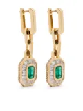 SHAY 18ky yellow gold emerald and diamond drop earrings